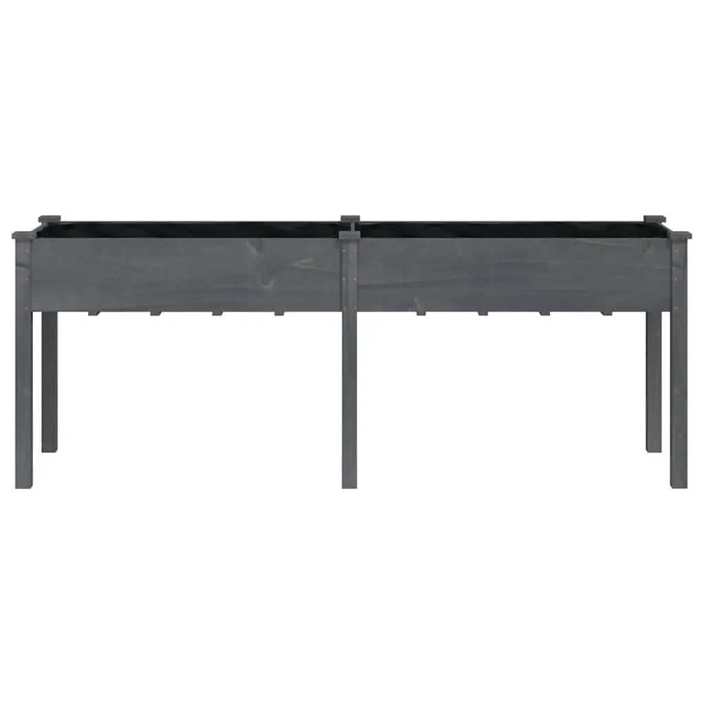 Wooden Planter Box for Garden Balcony 203 x 53 x 76 cm Grey