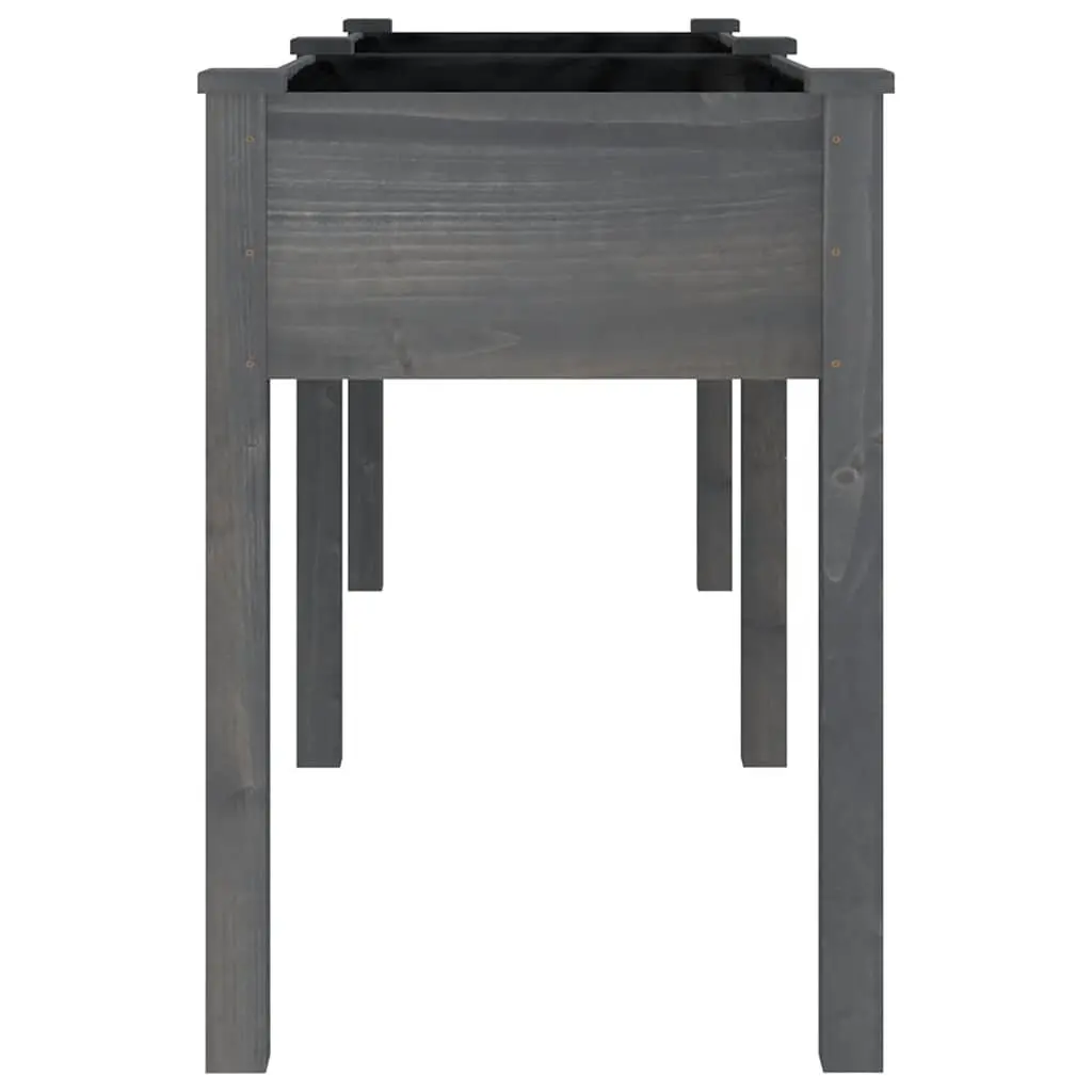 Wooden Planter Box for Garden Balcony 203 x 53 x 76 cm Grey