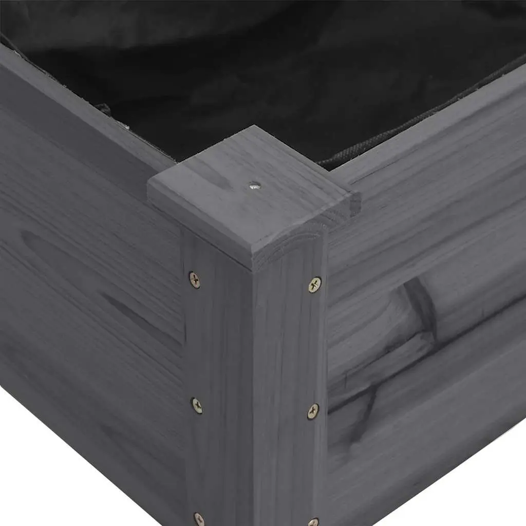 Wooden Planter Box for Garden Balcony 203 x 53 x 76 cm Grey