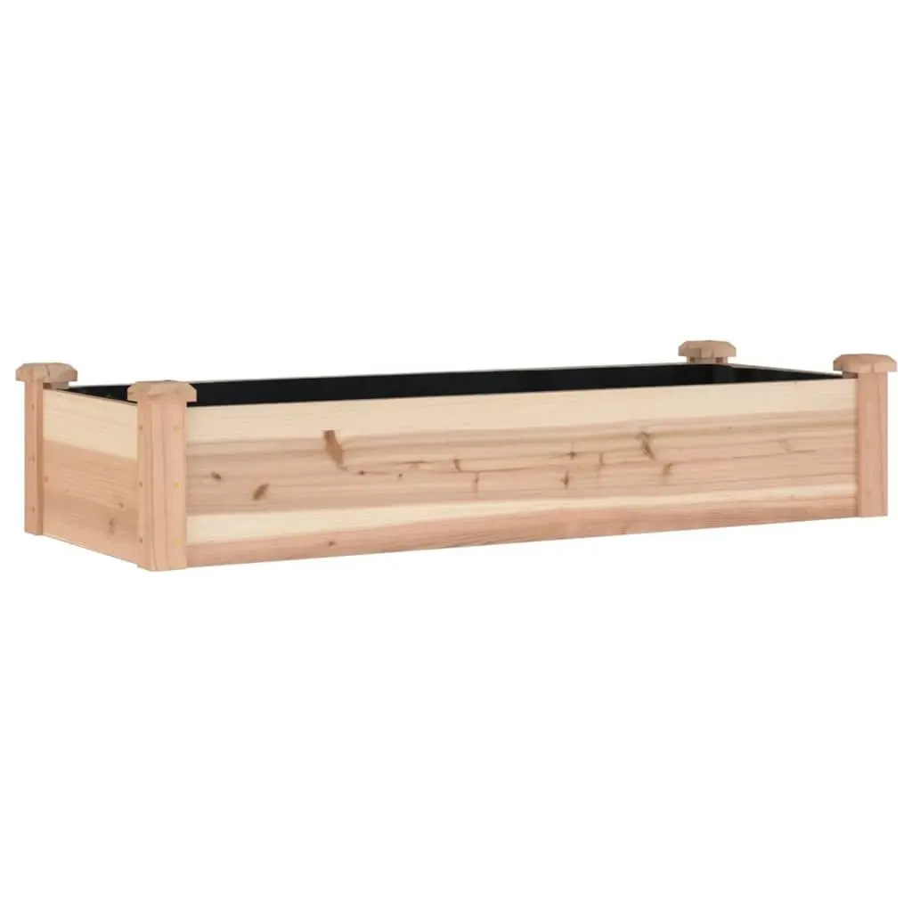 Solid Wood Garden Raised Bed for Vegetables Herbs Flowers 120x45x25 cm