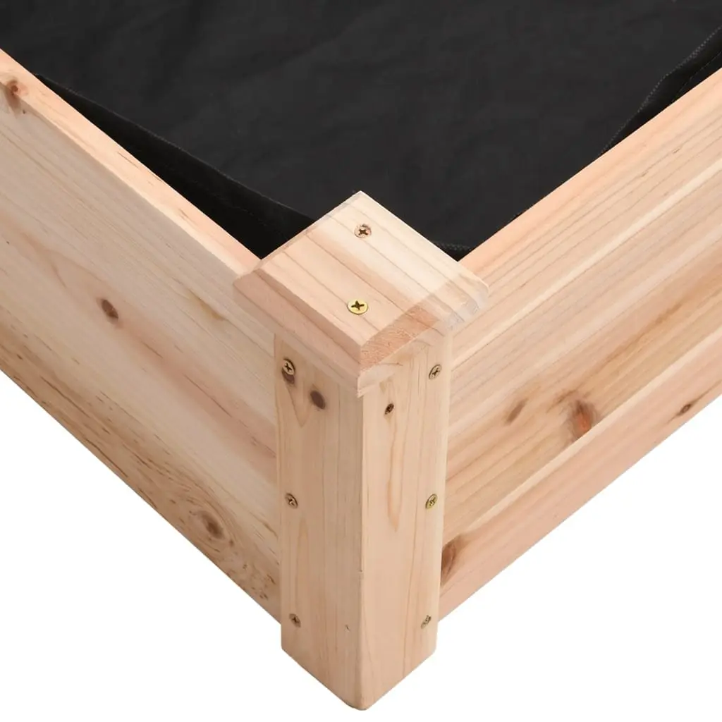 Solid Wood Garden Raised Bed for Vegetables Herbs Flowers 120x45x25 cm
