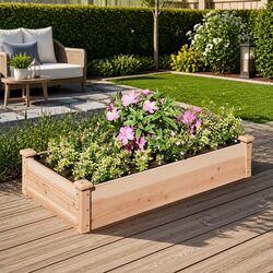 Solid Fir Garden Raised Bed 120x60x25 cm with Practical Liner