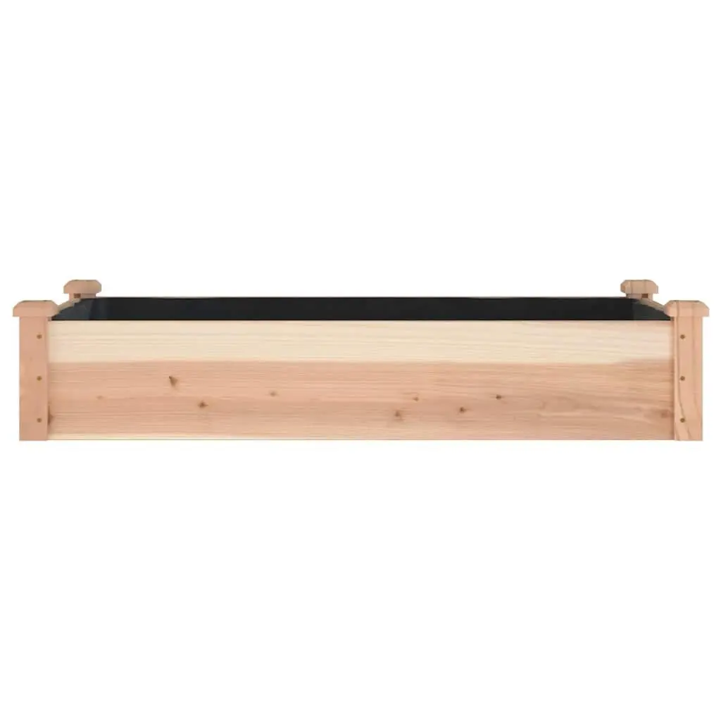 Solid Wood Garden Raised Bed 120x60x25 cm with Liner Brown Fir Planter Box