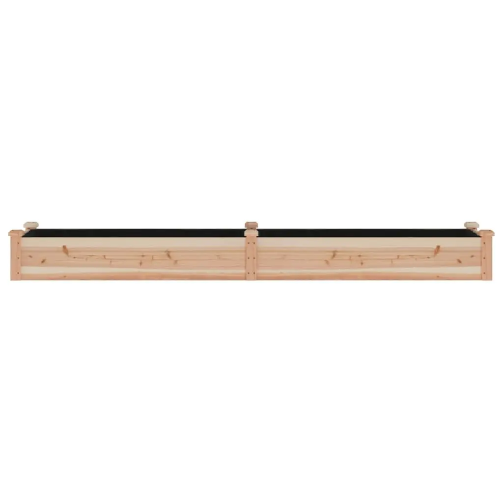 Solid Wood Garden Raised Bed with Liner 240x45x25 cm