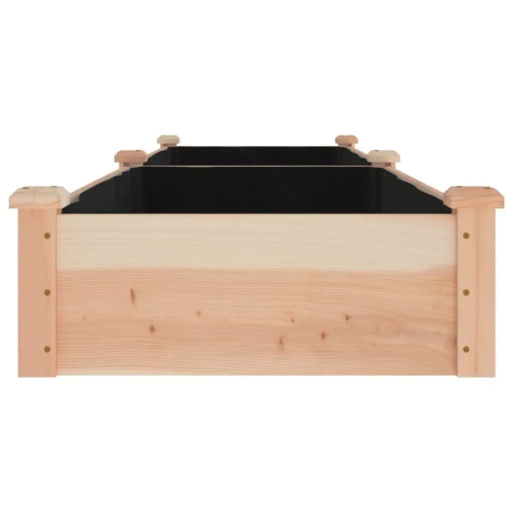 Solid Wood Garden Raised Bed with Liner 240x60x25cm