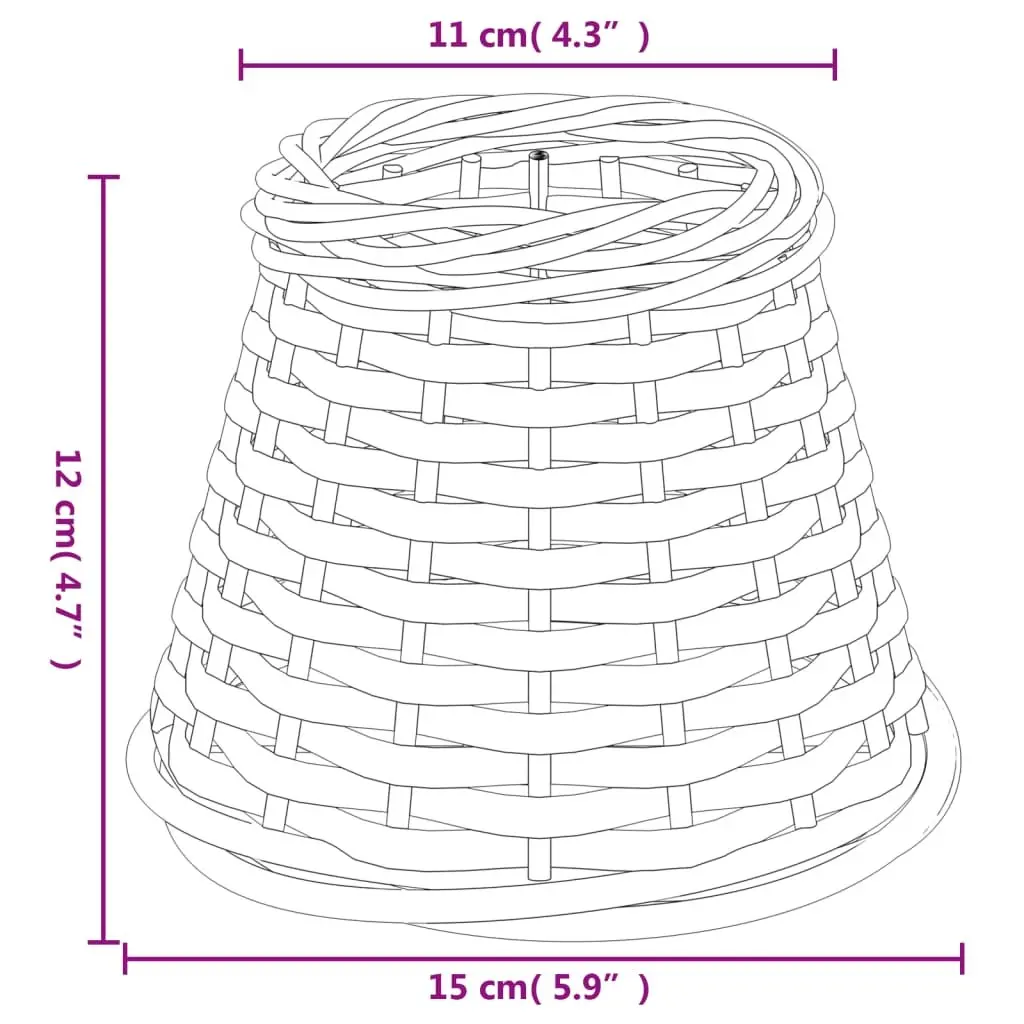 Wicker Lamp Shade for Living Room Bedroom Kitchen 15cm Diameter