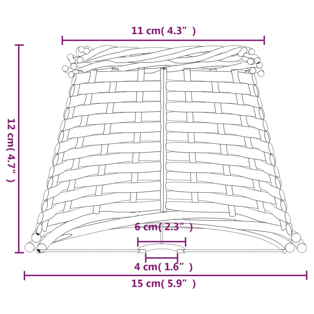 Wicker Lamp Shade for Living Room Bedroom Kitchen 15cm Diameter