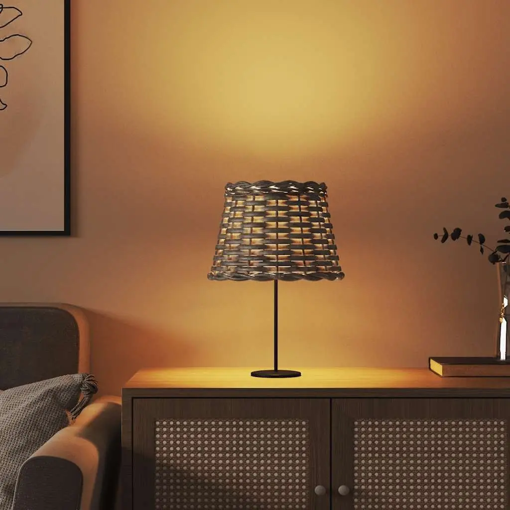 Wicker Lamp Shade Brown Ceiling Table Light Fixture 20 cm Diameter 15 cm Height