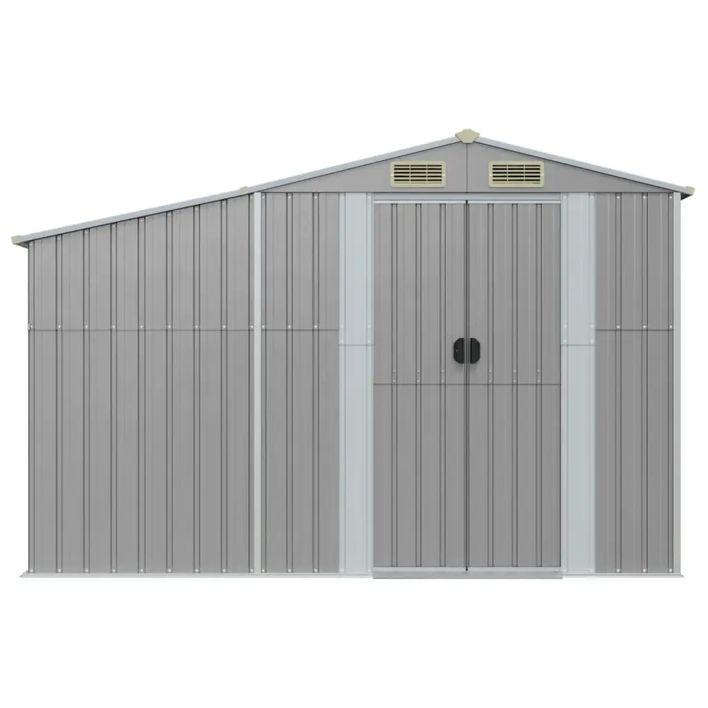 Garden Shed Outdoor Storage Grey Metal 277x93x179cm