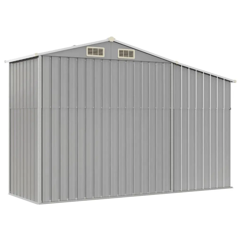 Garden Shed Outdoor Storage Grey Metal 277x93x179cm