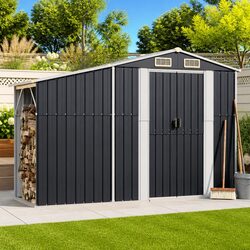 Garden Shed with Galvanised Steel 277x93x179cm Anthracite