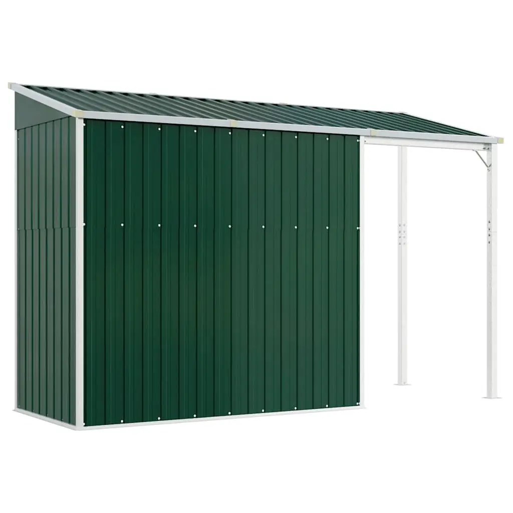 Garden Shed Outdoor Tool House Green Steel 277x107x181cm