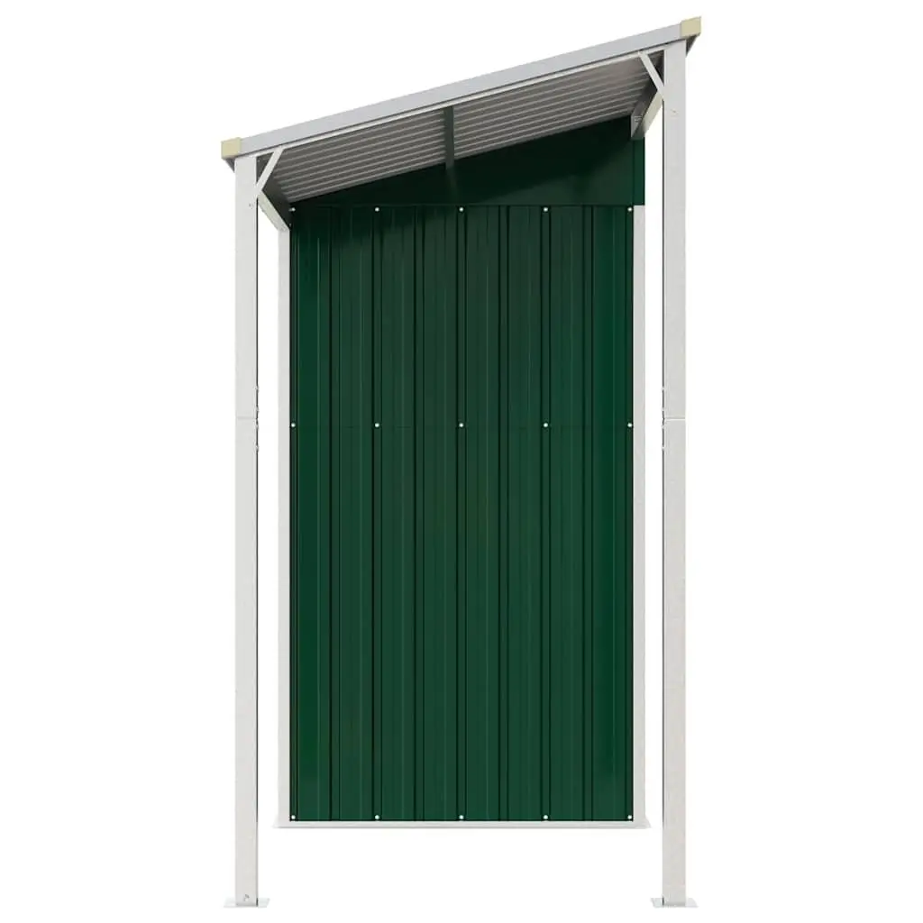 Garden Shed Outdoor Tool House Green Steel 277x107x181cm