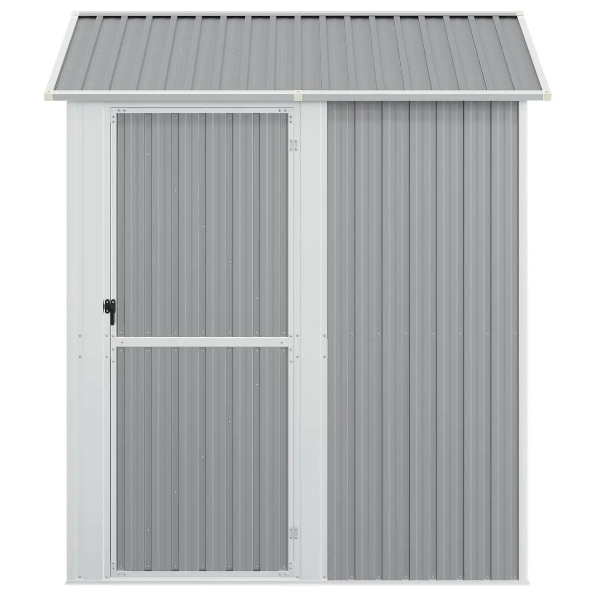 Garden Shed Grey 192x152.5x237cm Galvanised Steel Outdoor Storage Tool House