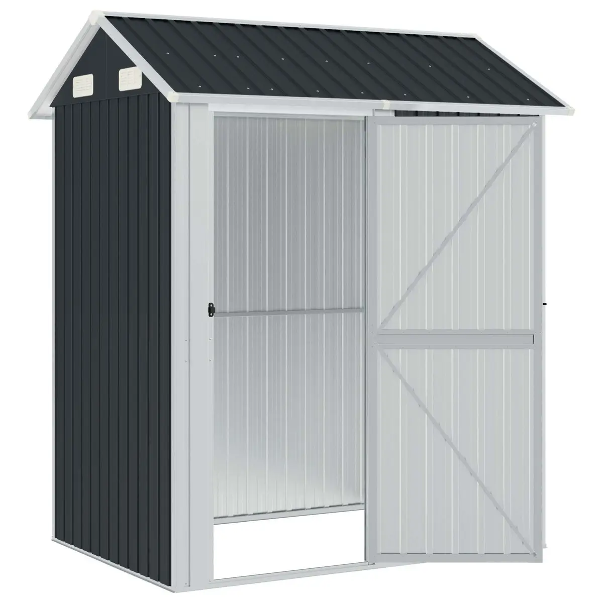 Garden Shed Anthracite 192x152.5x237 cm Galvanised Steel Outdoor Storage Tool