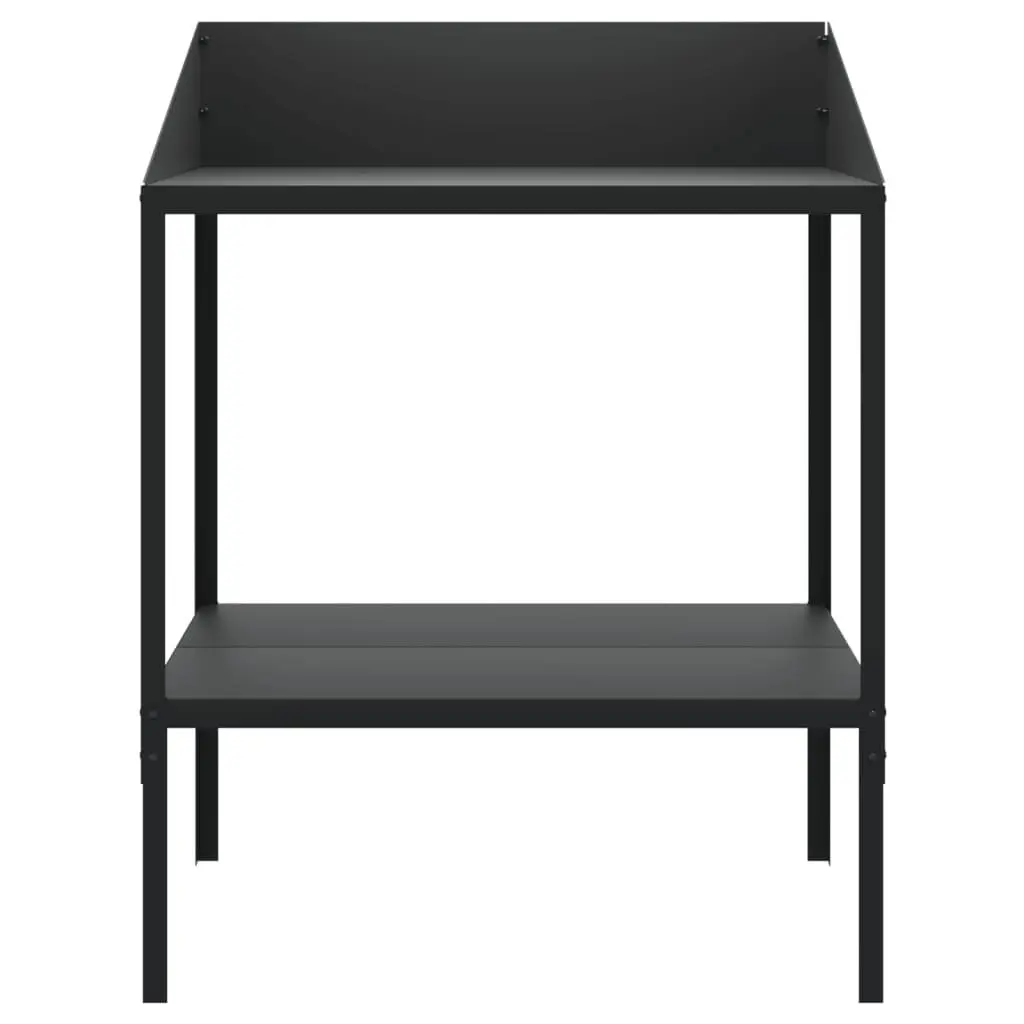 Plant Stand Anthracite 2 Tier Metal Flower Display Shelf Indoor Outdoor Garden