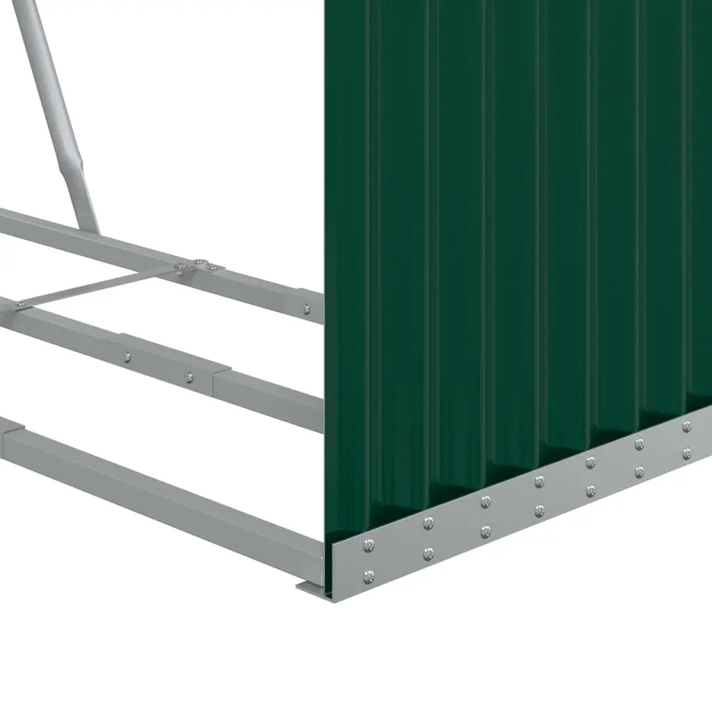 Log Holder Outdoor Green Galvanised Steel 120W x 45D x 210H cm
