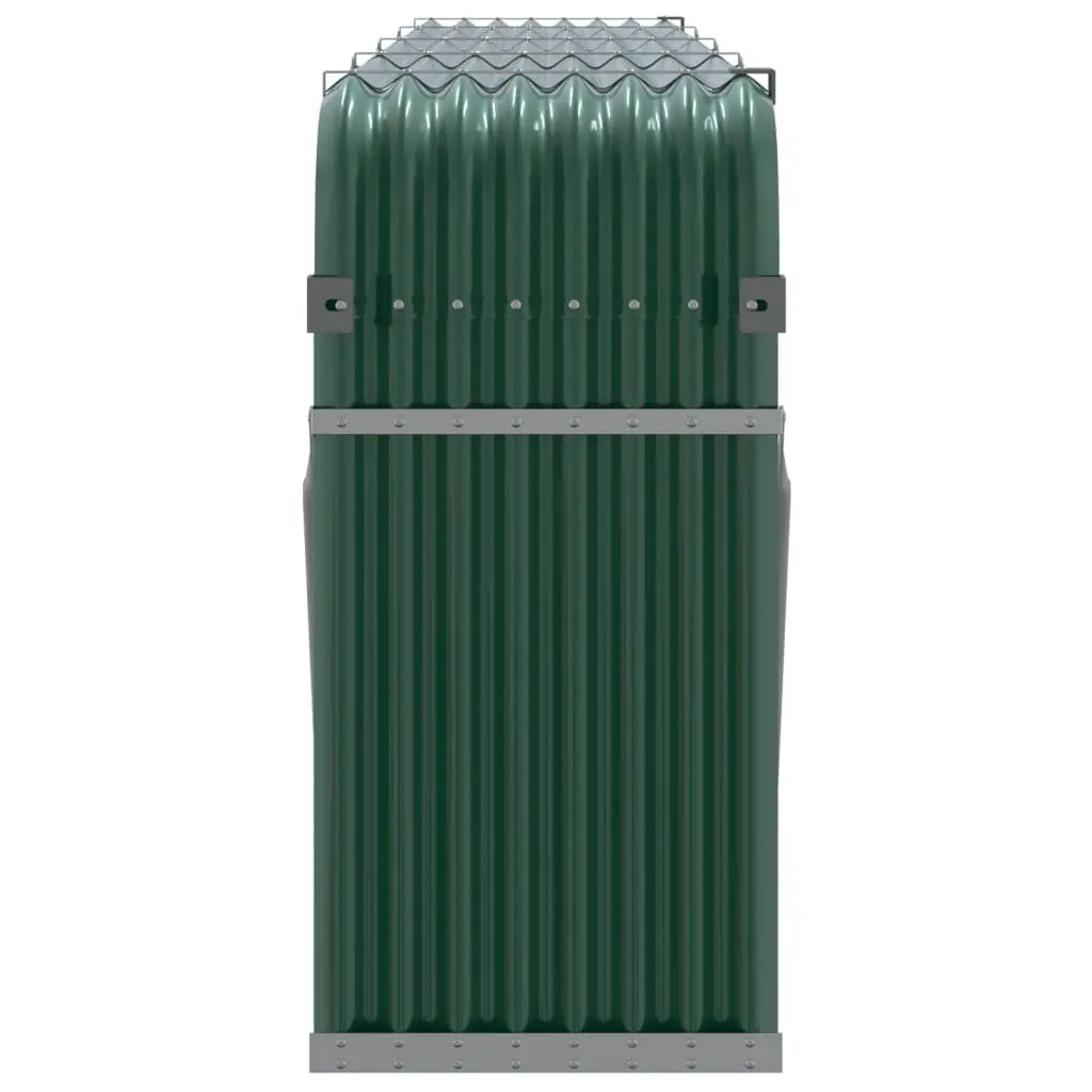 Galvanised Steel Log Holder for Firewood Storage Indoor Outdoor Green 300x45x100cm