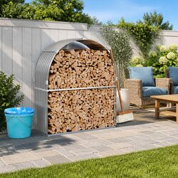 Dimensions: 120x45x140cm Galvanised Steel Log Holder