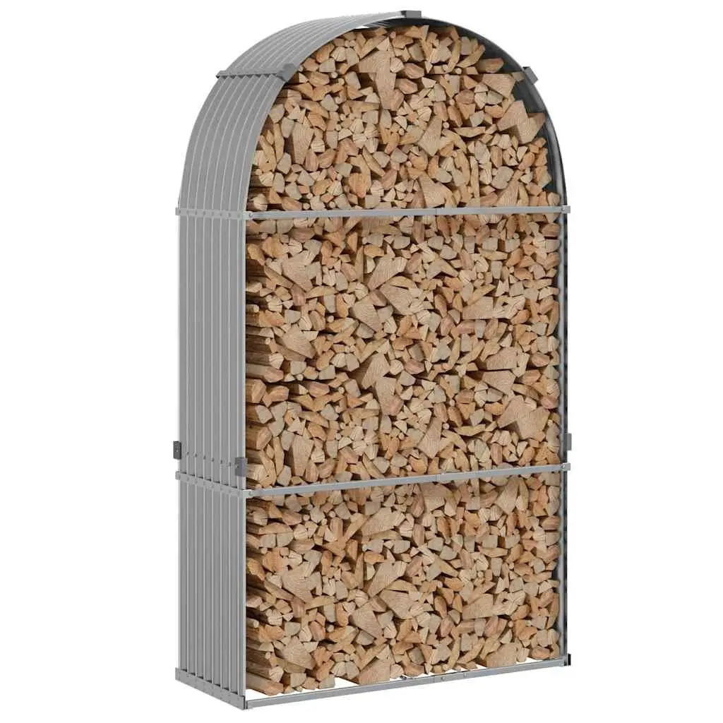 Log Holder Outdoor Wood Storage 120x45x210cm Grey