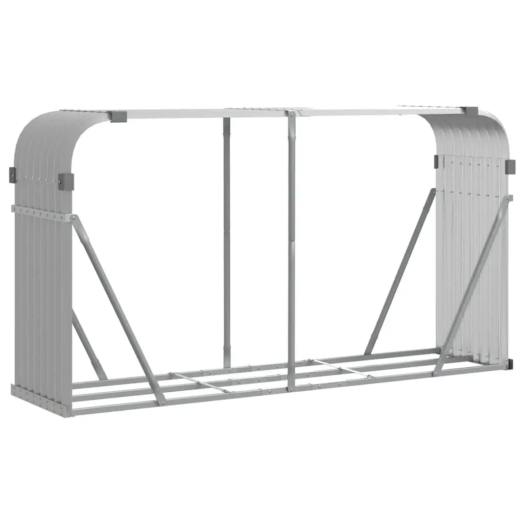 Log Holder Rack Outdoor Firewood Storage 180x45x100 cm Galvanised Steel