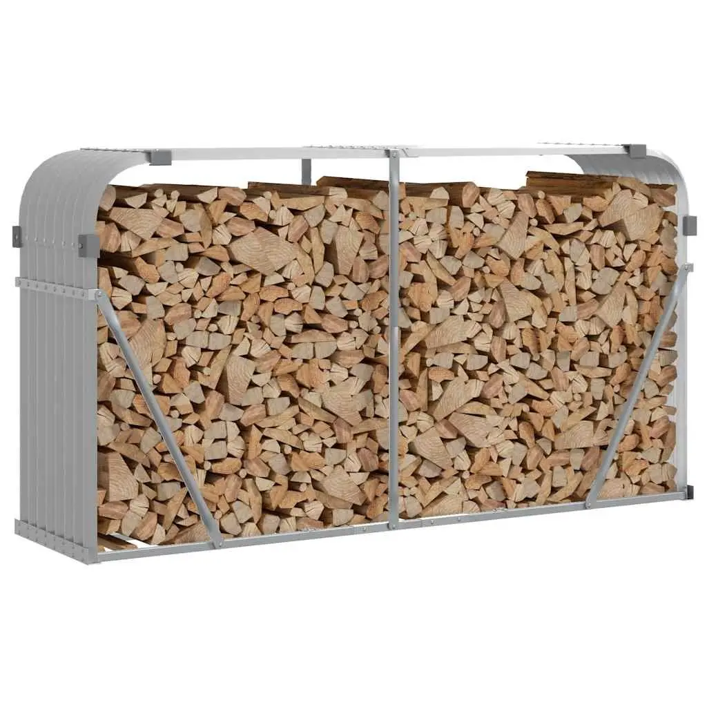 Log Holder Rack Outdoor Firewood Storage 180x45x100 cm Galvanised Steel