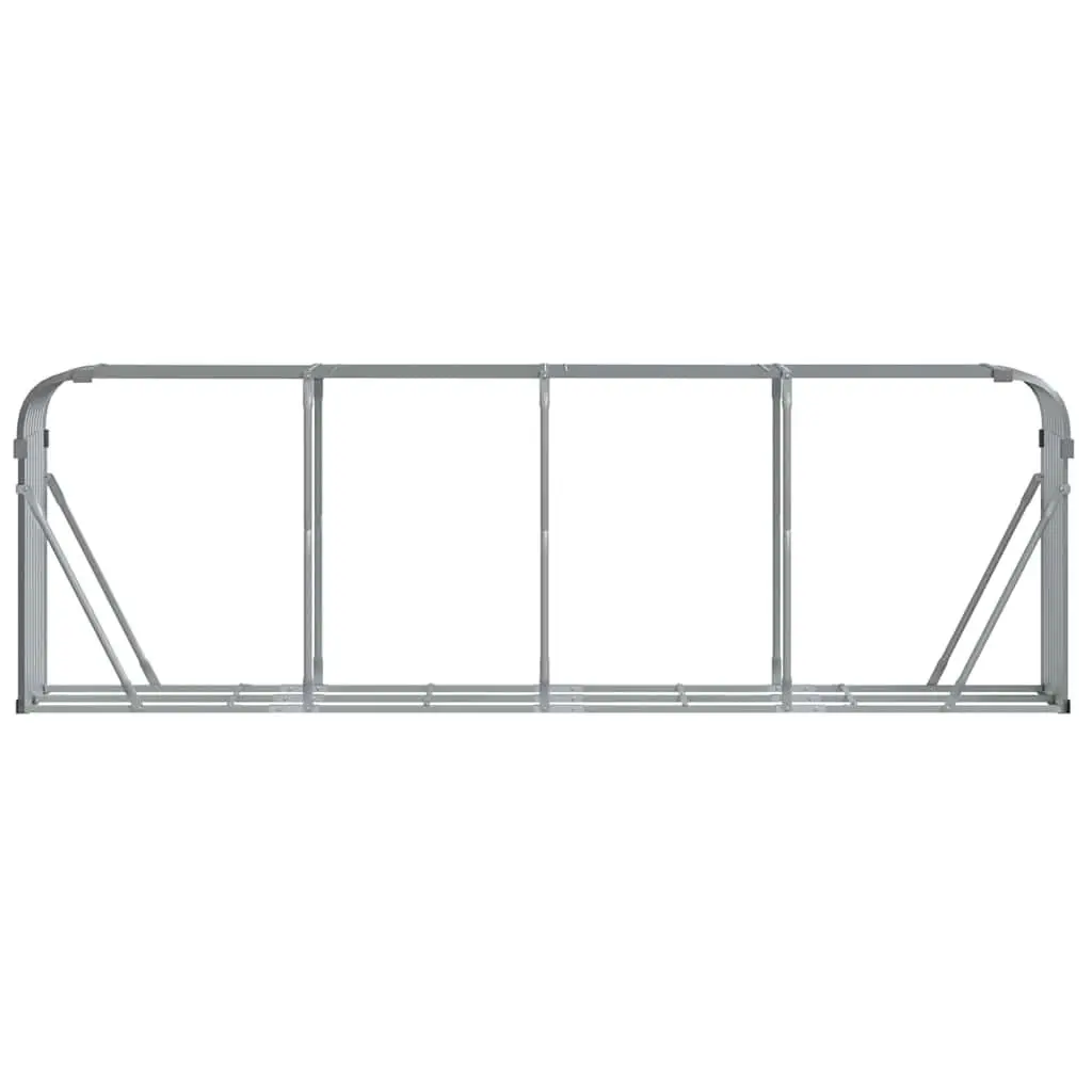 Log Holder Rack for Outdoor Use Light Grey 300x45x100cm Galvanised Steel Firewood Storage Stand