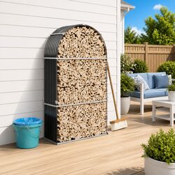 Log Holder Specifications: 120x45x210 cm Galvanised Steel