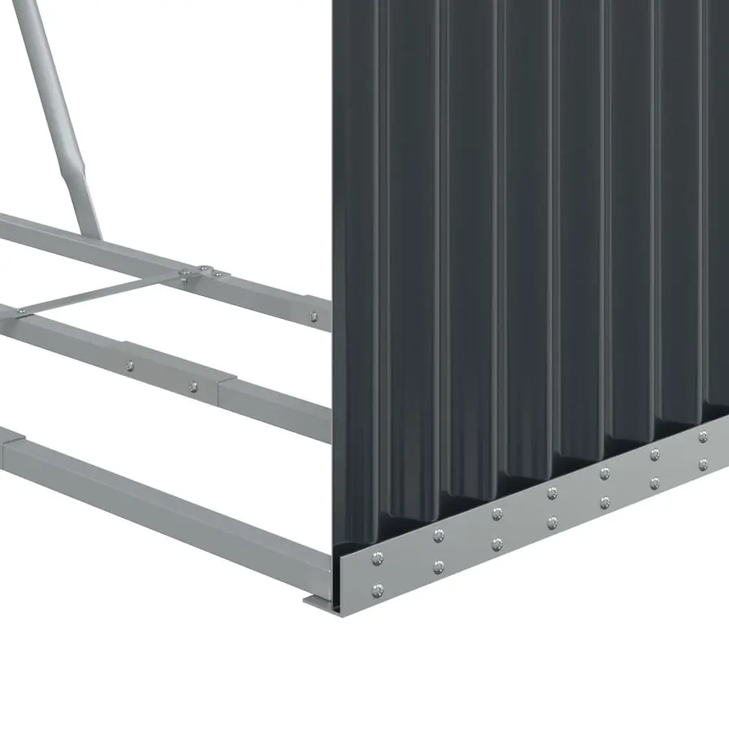 Log Holder Anthracite 120x45x210 cm Galvanised Steel Fireplace Wood Storage Rack