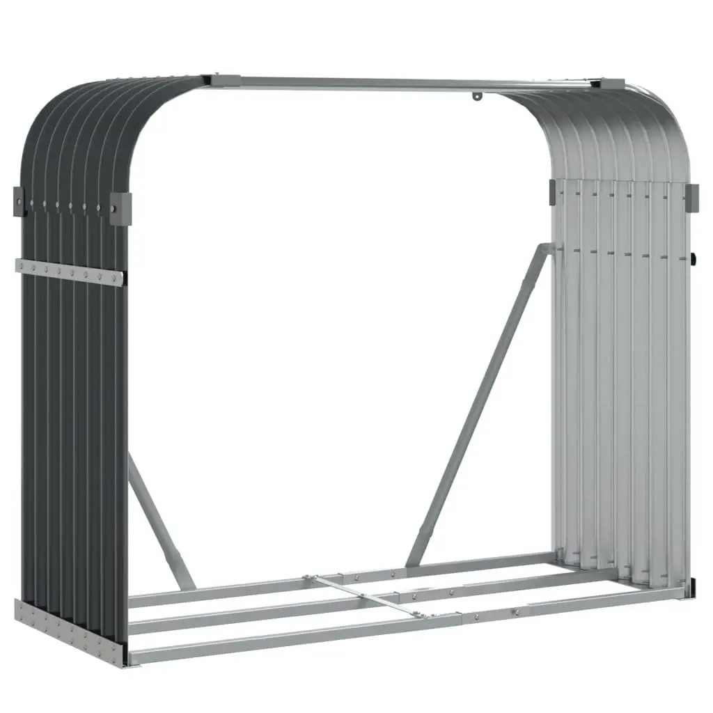 Log Holder Indoor Outdoor Anthracite Galvanised Steel 120 x 45 x 100 cm