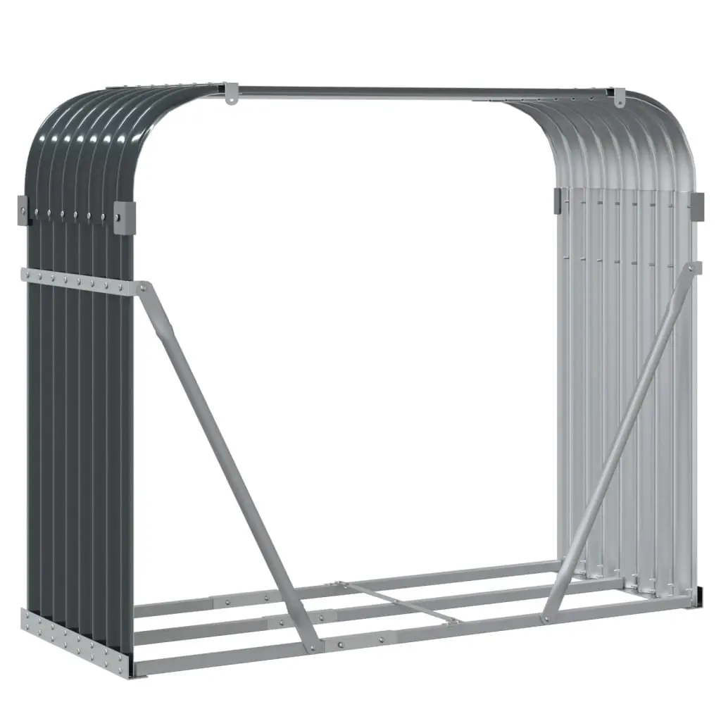 Log Holder Indoor Outdoor Anthracite Galvanised Steel 120 x 45 x 100 cm