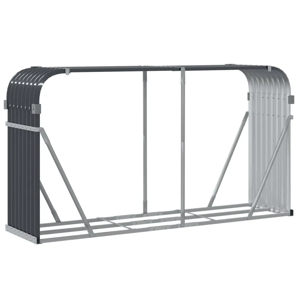 Log Holder Anthracite Steel Firewood Rack Storage Stand Fireplace Wood Carrier