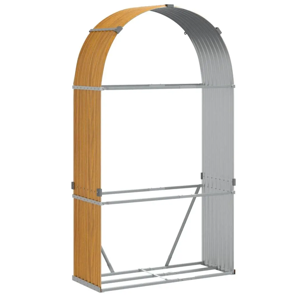 Log Holder for Firewood Storage Outdoor 120x45x210 cm Galvanised Steel