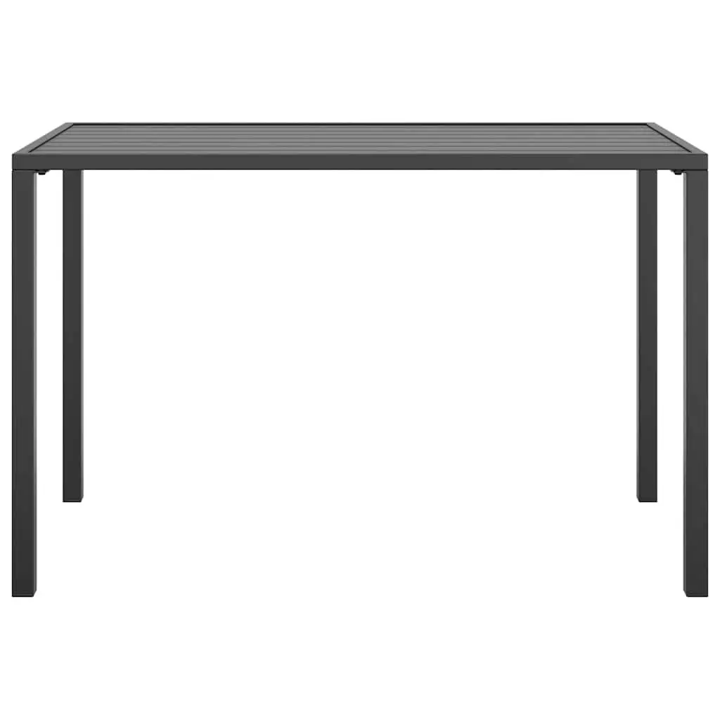 Garden Dining Table Anthracite Outdoor Patio Furniture Steel Frame Slatted
