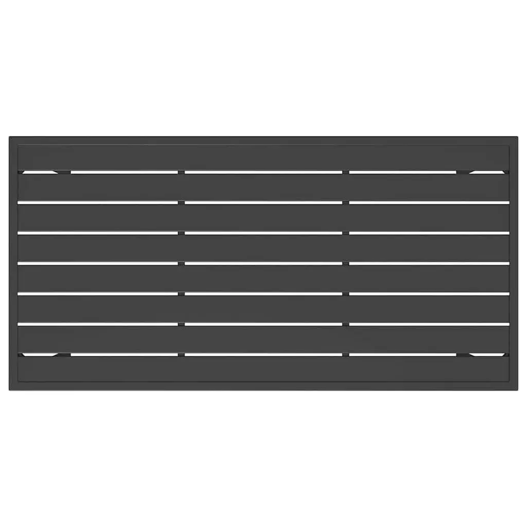Garden Dining Table Anthracite Outdoor Patio Furniture Steel Frame Slatted
