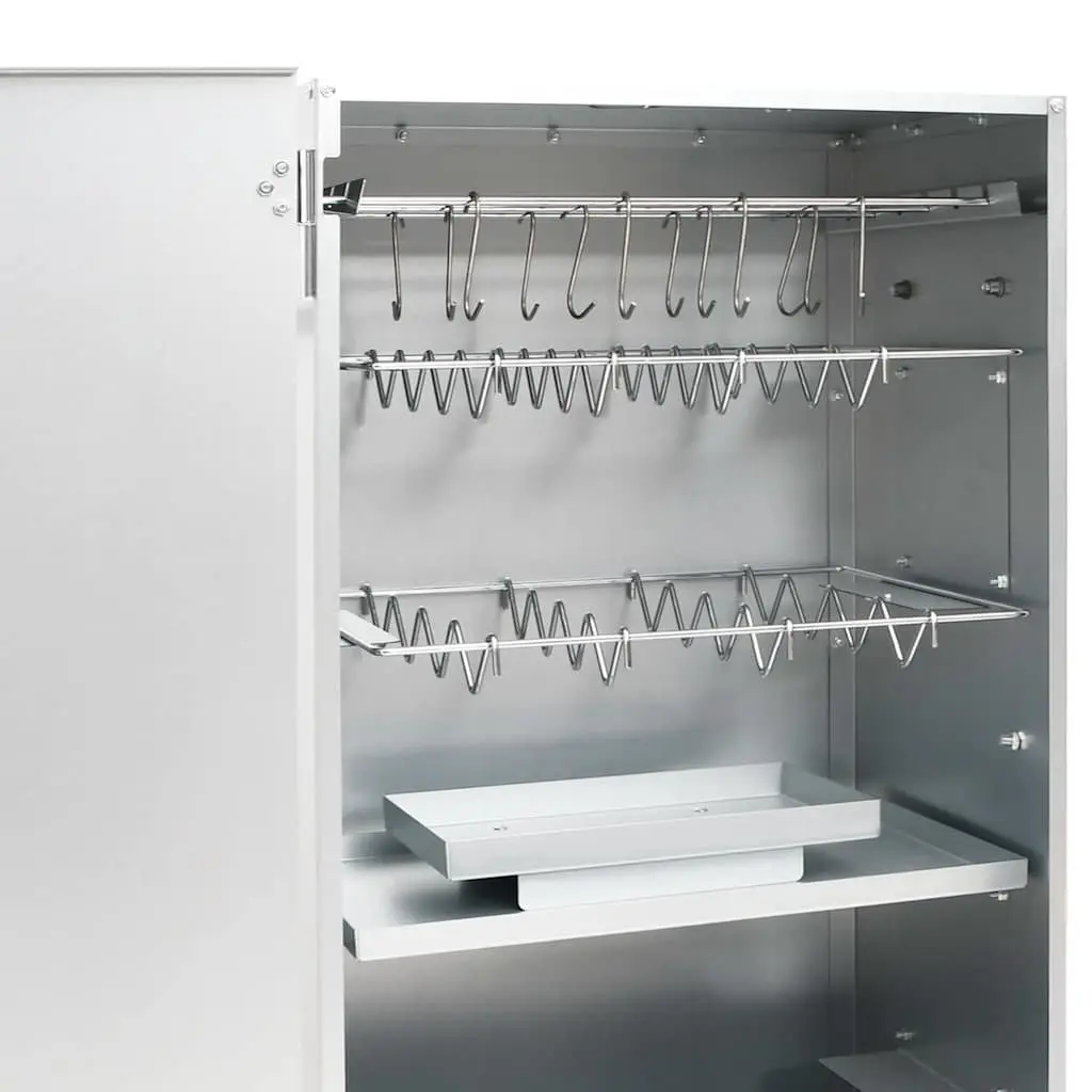 BBQ Smoker Grill Outdoor Garden 44.5 x 29 x 83 cm Galvanised Steel