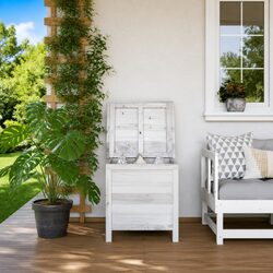 Garden Storage Box: 50 x 49 x 56.5 cm Solid Fir Wood