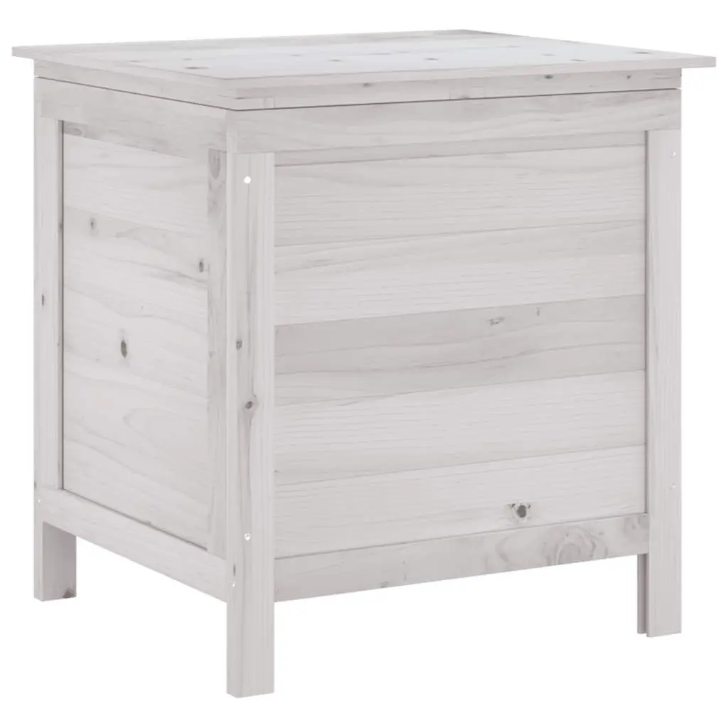 Garden Storage Box White Outdoor Solid Wood Furniture 50 x 49 x 56.5 cm