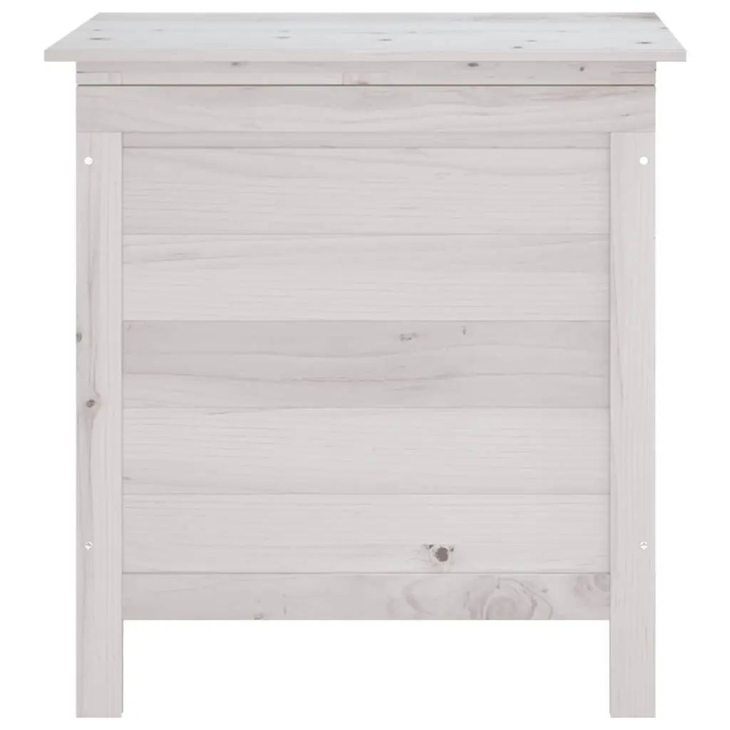 Garden Storage Box White Outdoor Solid Wood Furniture 50 x 49 x 56.5 cm