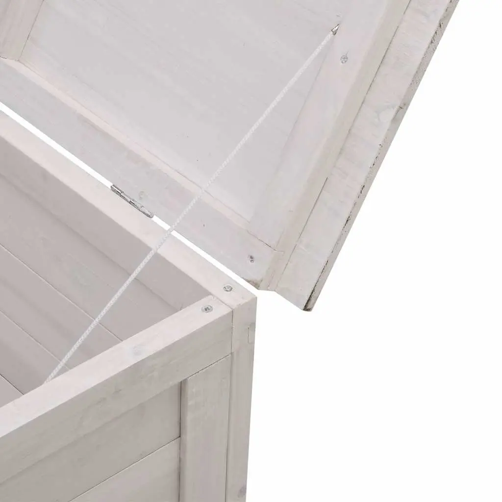 Garden Storage Box White Outdoor Solid Wood Furniture 50 x 49 x 56.5 cm