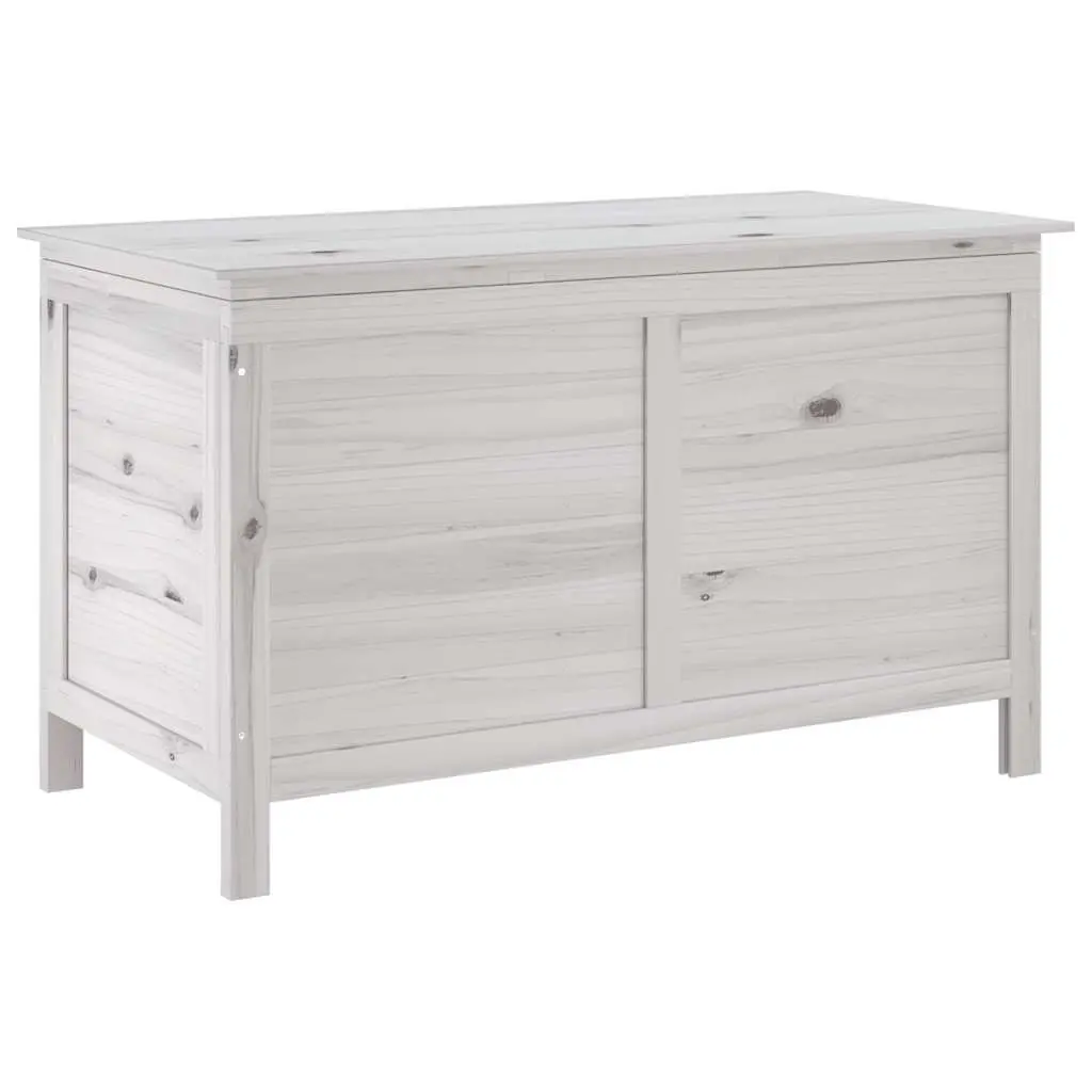 Outdoor Storage Box White Garden Furniture Cushion Container Solid Wood