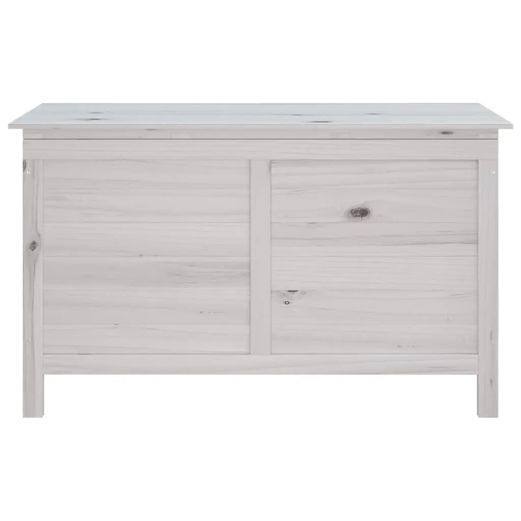 Outdoor Storage Box White Garden Furniture Cushion Container Solid Wood