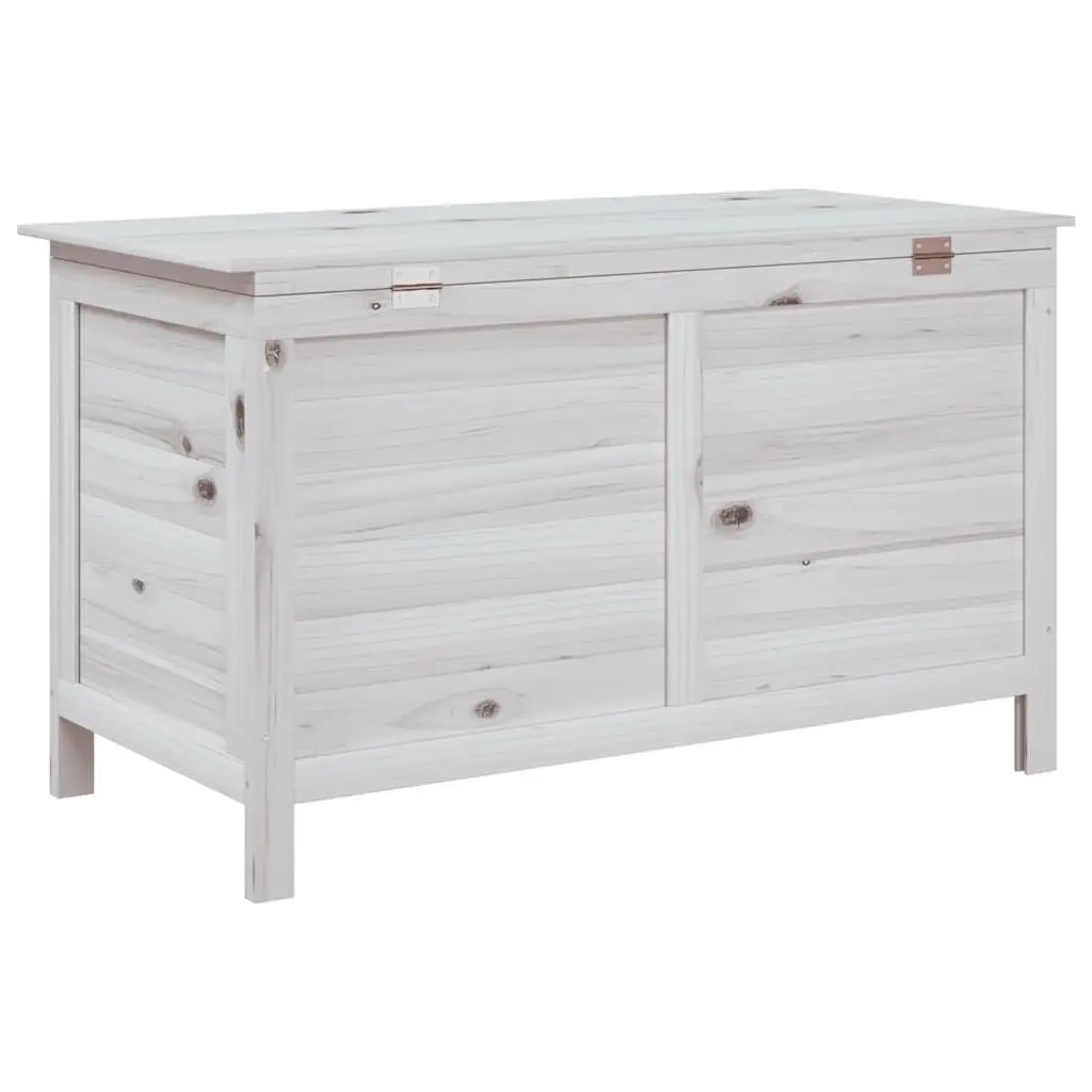 Outdoor Storage Box White Garden Furniture Cushion Container Solid Wood