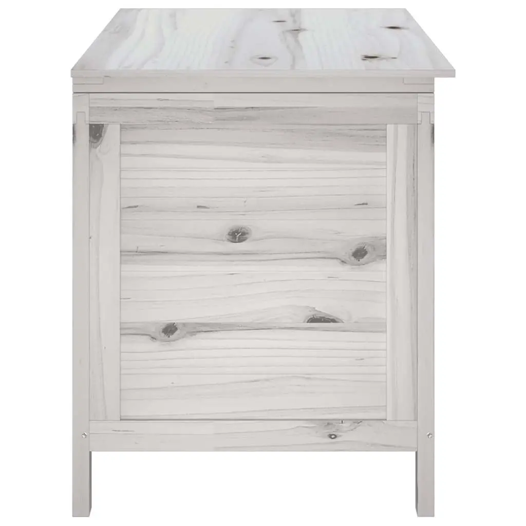 Outdoor Storage Box White Garden Furniture Cushion Container Solid Wood