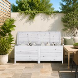 Specifications for Garden Storage Box: White Wooden Bench