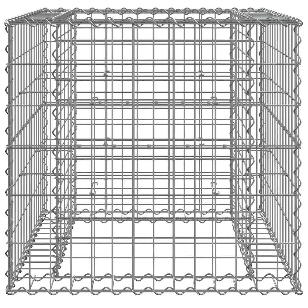 Gabion Basket Garden Planter 70x70x65 cm Galvanised Iron Outdoor Border