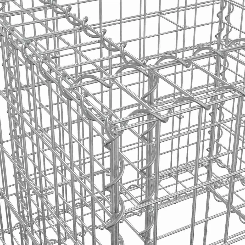 Gabion Basket Garden Planter 70x70x65 cm Galvanised Iron Outdoor Border