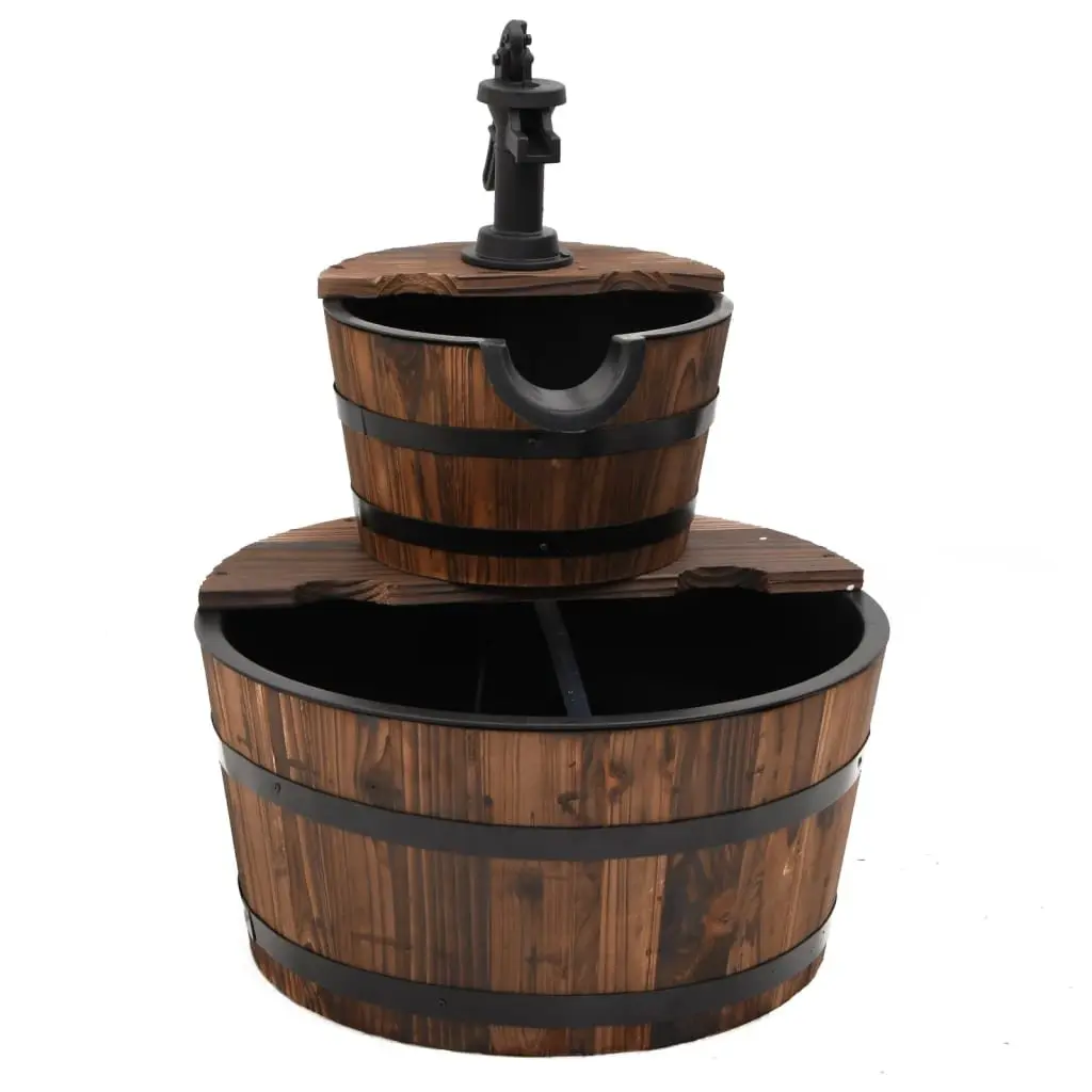 Water Fountain for Garden Patio Backyard 44.5 x 44.5 x 58 cm Solid Wood Brown