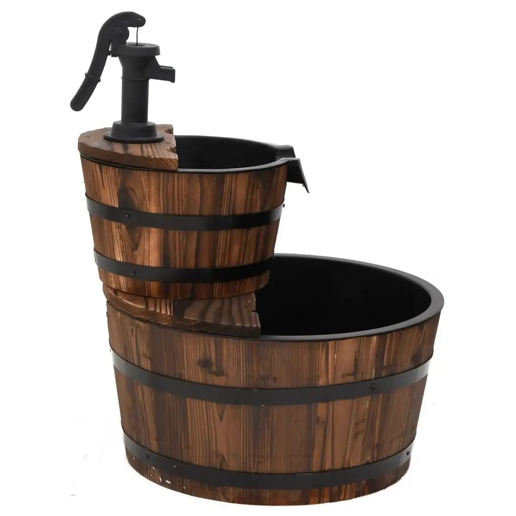 Water Fountain for Garden Patio Backyard 44.5 x 44.5 x 58 cm Solid Wood Brown
