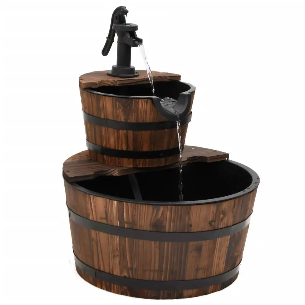 Water Fountain for Garden Patio Backyard 44.5 x 44.5 x 58 cm Solid Wood Brown